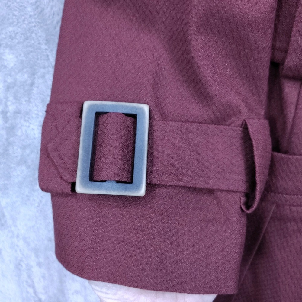 Banana Republic Burgundy Double Breasted Academia School Twee Blazer‎ Shacket 0 - Picture 9 of 11